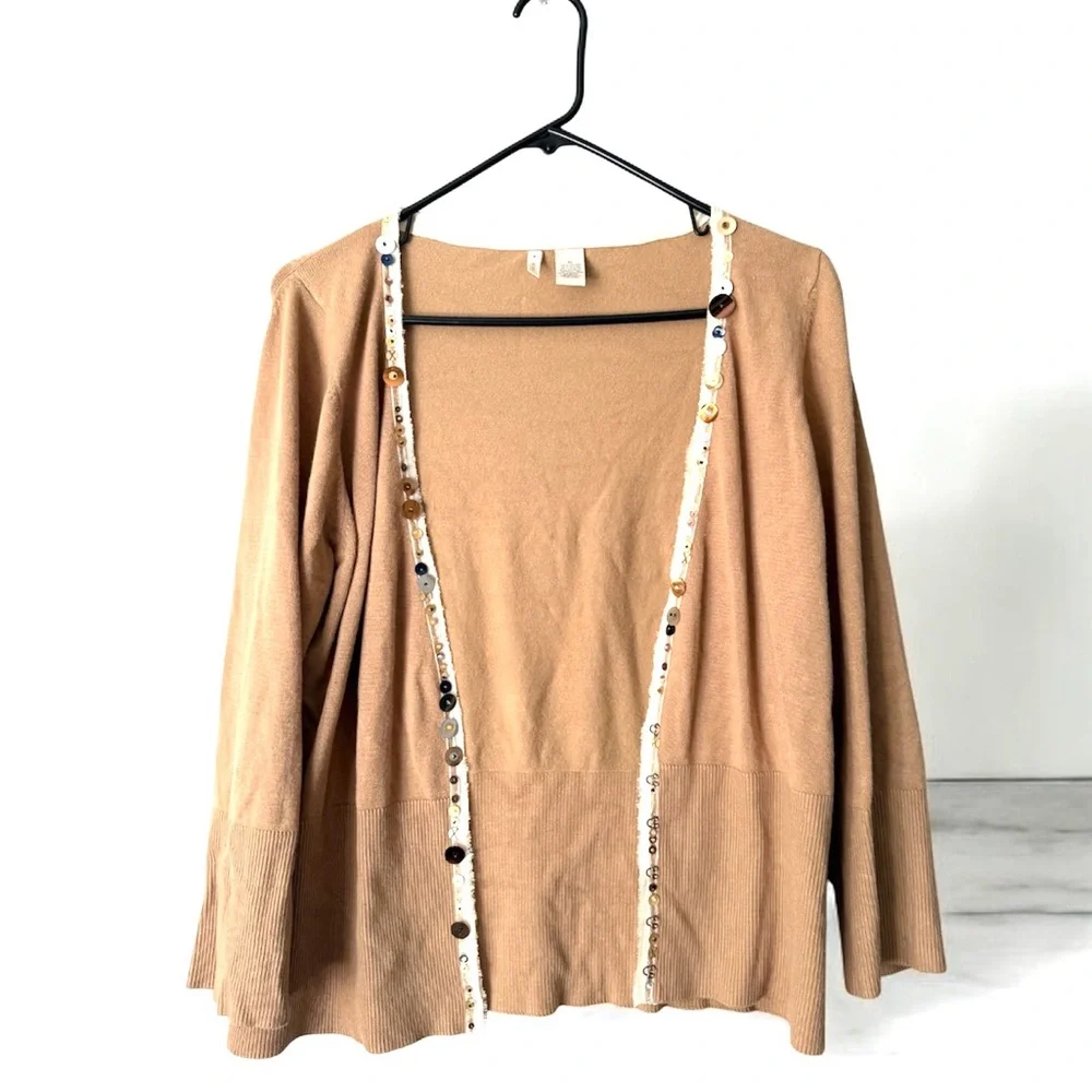 Anthropologie Moth Sweater Womens Embroidered Cardigan Size XL - Picture 1 of 8